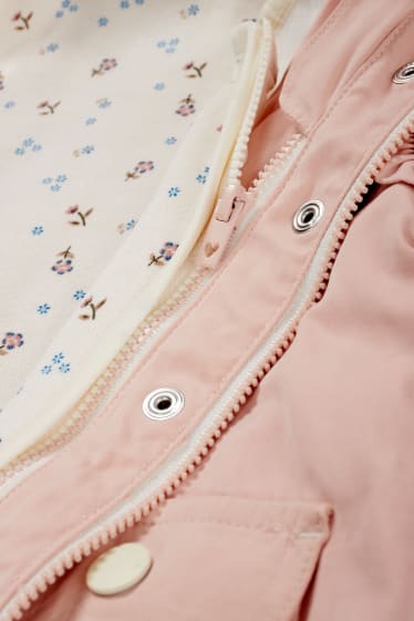 Bebeluși - Jachetă bebeluși 2 în 1, cu glugă - roz