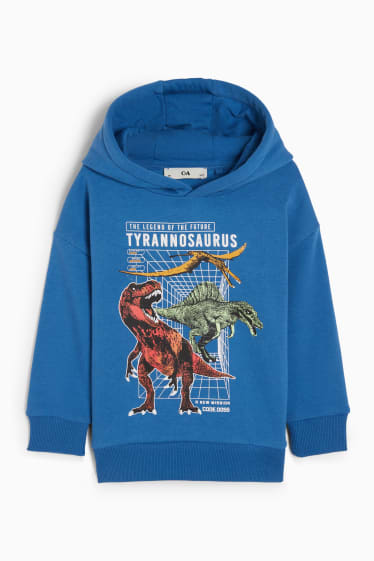Enfants - Dinosaure - sweat à capuche - bleu