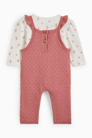 Miminka - Outfit pro miminka - 2dílný - s květinovým vzorem - růžová