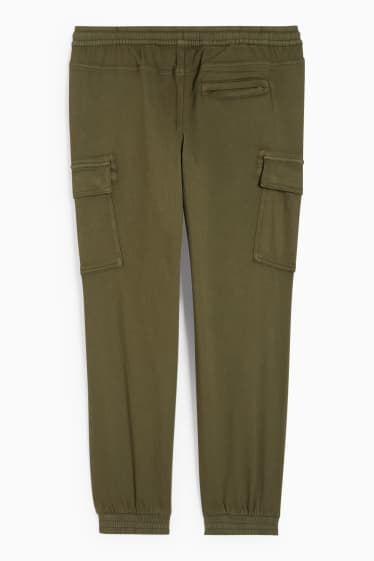 Hommes - Pantalon cargo - tapered fit - vert foncé