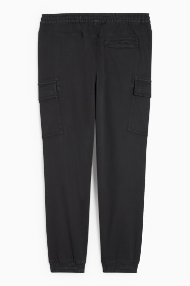 Men - Cargo trousers - tapered fit - black