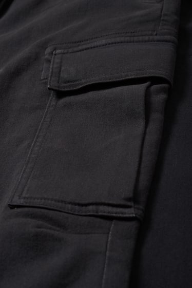 Bărbați - Pantaloni cargo - tapered fit - negru