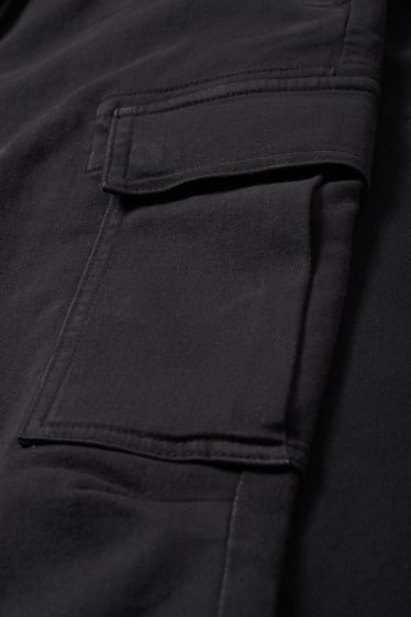 Men - Cargo trousers - tapered fit - black