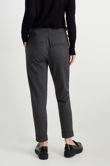 Damen - Jersey-Hose - Tapered Fit - dunkelgrau