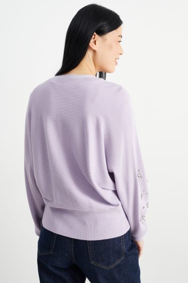 Femei - Cardigan tricotat - violet deschis