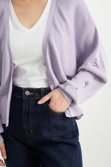 Femei - Cardigan tricotat - violet deschis
