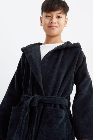 Children - Bathrobe with hood - dark blue