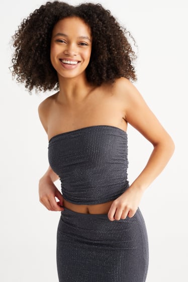 Damen - CLOCKHOUSE - Crop Top - dunkelgrau