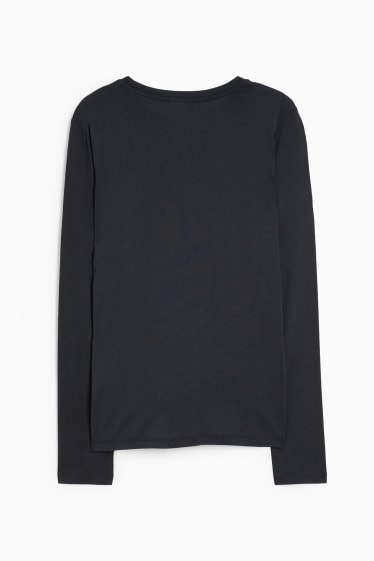 Women - Long sleeve top with knot detail - black