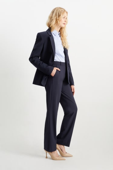 Mujer - Pantalón de oficina - mid waist - straight fit - Mix & Match - azul oscuro