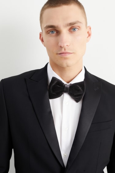 Men - Velvet bow tie - black