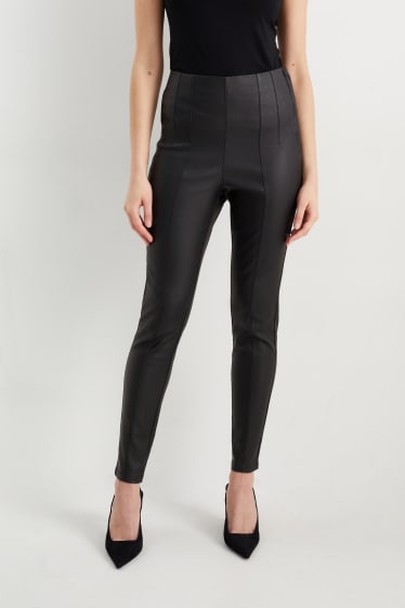 Femmes - Pantalon - high waist - skinny fit - noir
