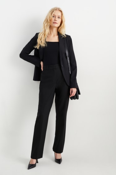 Women - Business trousers - regular fit - black