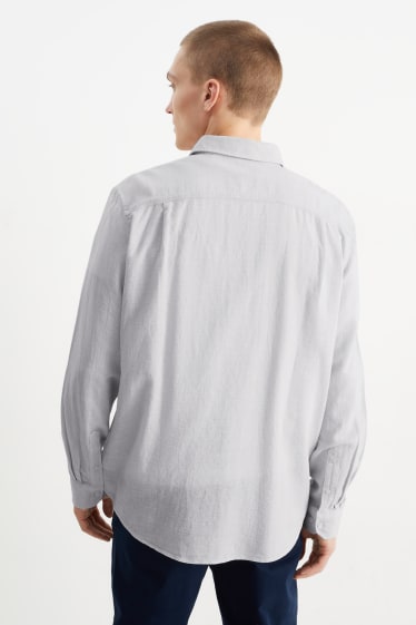 Heren - Overhemd - regular fit - Kent - lichtgrijs
