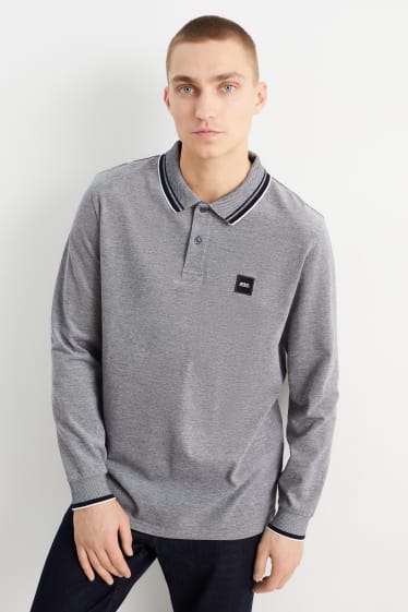 Herren - Poloshirt - grau-melange