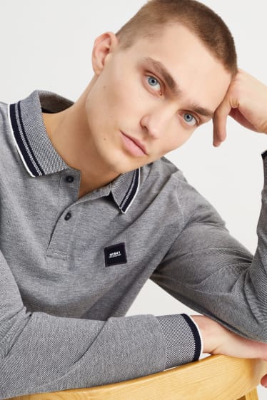 Herren - Poloshirt - grau-melange