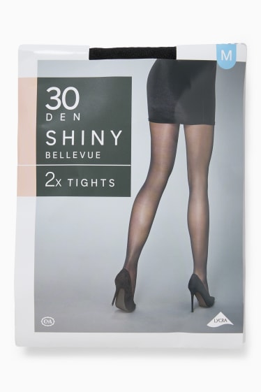 Women - Multipack of 2 - tights - 30 denier - black