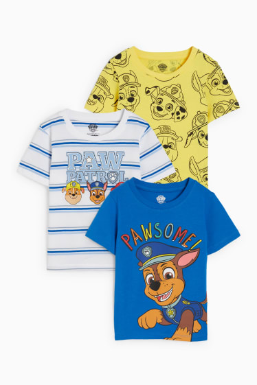 Niños - Pack de 3 - La Patrulla Canina - camisetas de manga corta - azul