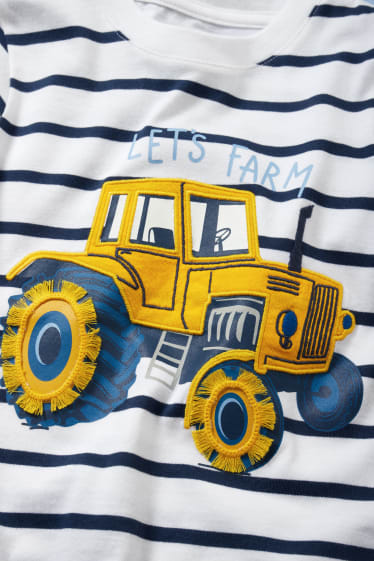 Children - Multipack of 3 - digger and tractor- short sleeve T-shirt - blue / gray