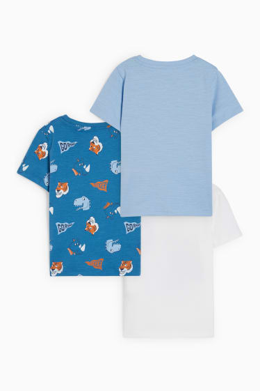 Nen/a - Paquet de 3 - bàsquet i animals salvatges - samarreta de màniga curta - blanc