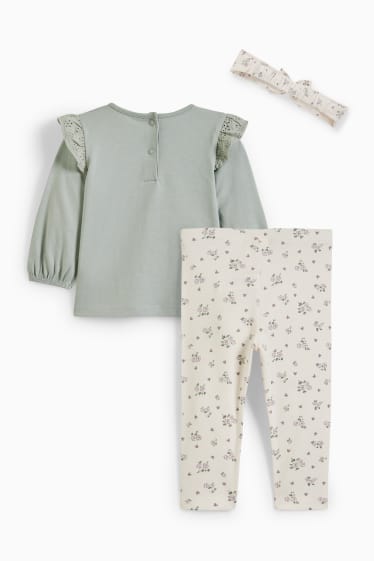 Baby: meisjes - Minnie Mouse - babyoutfit - 3-delig - mintgroen