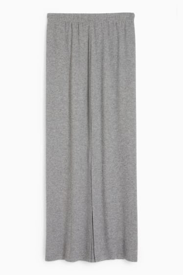 Women - Knitted skirt - gray-melange