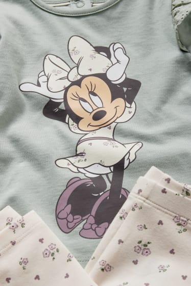 Babys - Minnie Mouse - babyoutfit - 3-delig - mintgroen