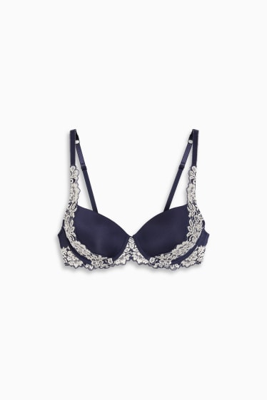 Women - Underwire bra - FULL COVERAGE - padded - dark blue