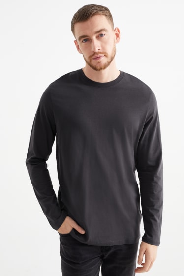 Herren - Langarmshirt - dunkelgrau