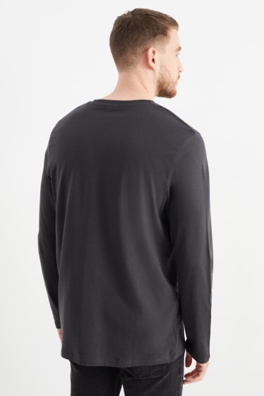 Herren - Langarmshirt - dunkelgrau