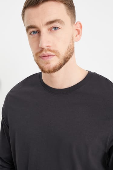 Herren - Langarmshirt - dunkelgrau