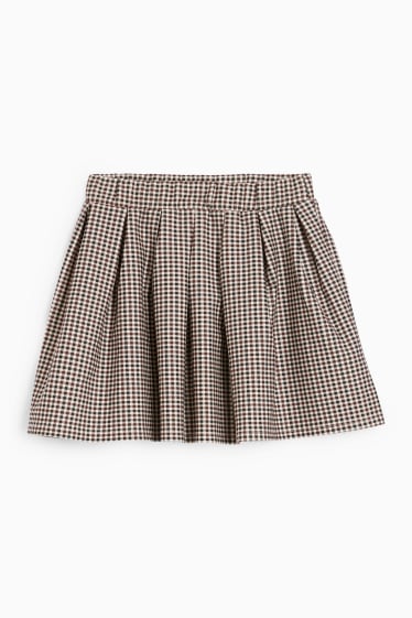 Children - Skirt - check - beige / brown