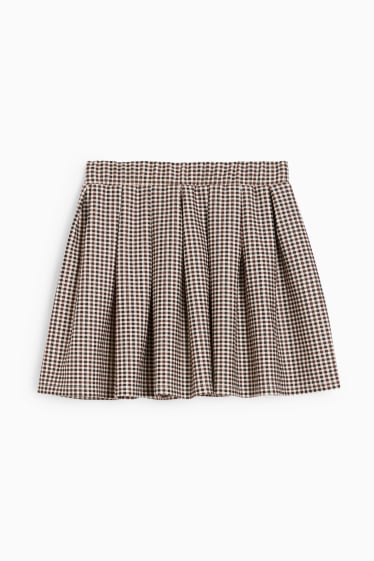 Children - Skirt - check - beige / brown