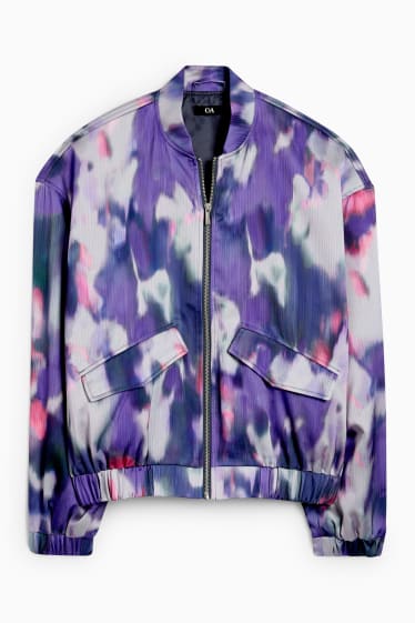 Women - Bomber jacket - patterned - violet