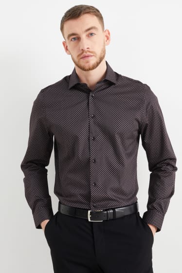 Hombre - Camisa de oficina - slim fit - Kent - de planchado fácil - lila