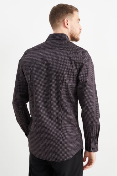 Heren - Business-overhemd - slim fit - kent - gemakkelijk te strijken - paars