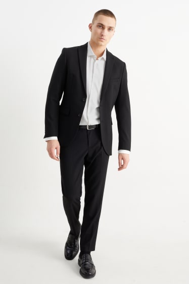 Uomo - Camicia business - regular fit - cutaway - facile da stirare - bianco-melange