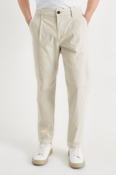 Heren - Chino - tapered fit - Flex - crème wit