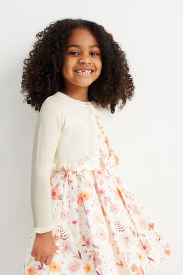 Kinder Mädchen - Strick-Bolero - cremeweiss