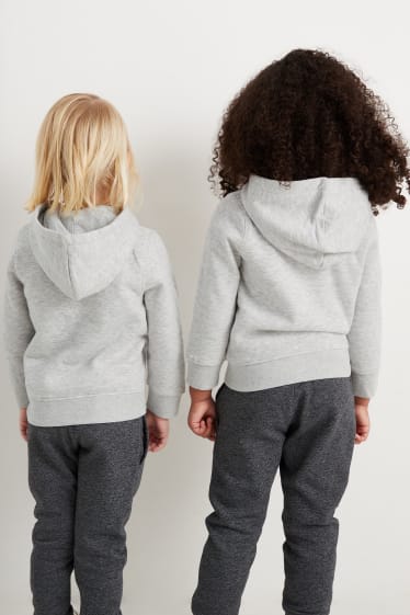 Children - Zip-through sweatshirt with hood - genderneutral - light gray-melange