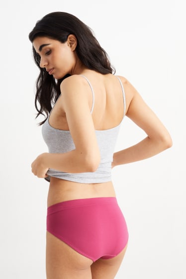 Femmes - Lot de 3 - culottes - sans coutures - rose foncé
