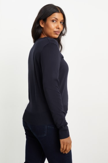 Donna - Cardigan basic - blu scuro