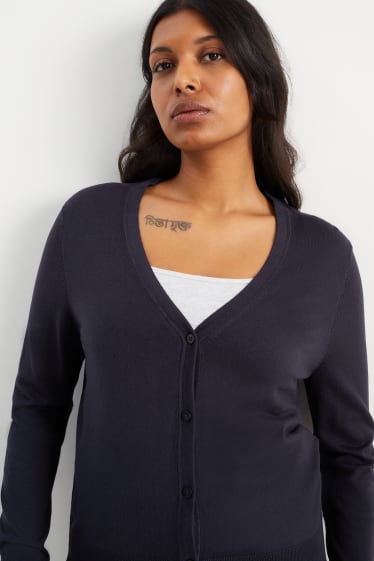 Femmes - Gilet basique en maille - bleu foncé