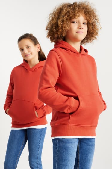 Dzieci - Bluza z kapturem - genderneutral - ciemnopomarańczowy