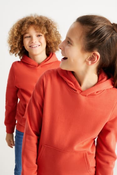 Dzieci - Bluza z kapturem - genderneutral - ciemnopomarańczowy