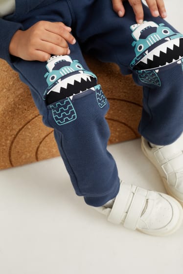 Kinderen - Set van 2 - monster en vrachtwagen - joggingbroek - donkerblauw