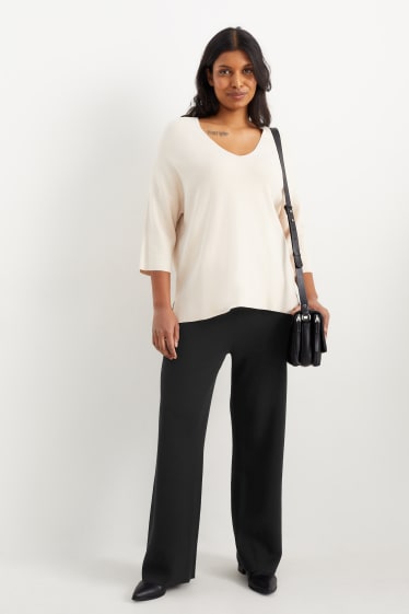Mujer - Pantalón de punto básico - negro