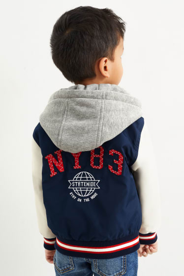 Children - Varsity jacket with hood - dark blue