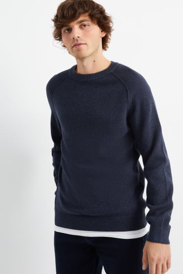 Hommes - Pull - bleu foncé