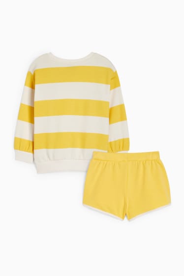 Kinderen - Beer - set - sweatshirt en korte broek - 2-delig - geel